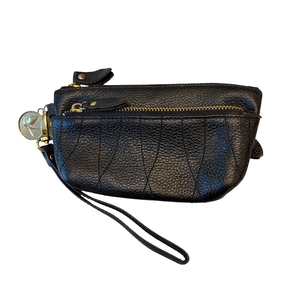 Rebecca Minkoff Black Wristlet with Gold Details